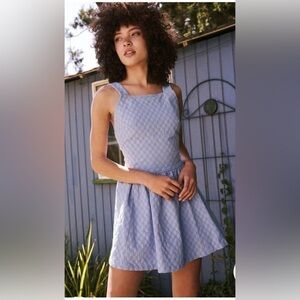 Free People Va Va Volume Jacquard Criss Cross Back Mini Dress, Size Large (v)